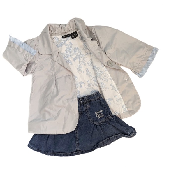 Calvin Klein jeans girls skirt and jacket set, size 2. built in shorts. - Picture 1 of 8